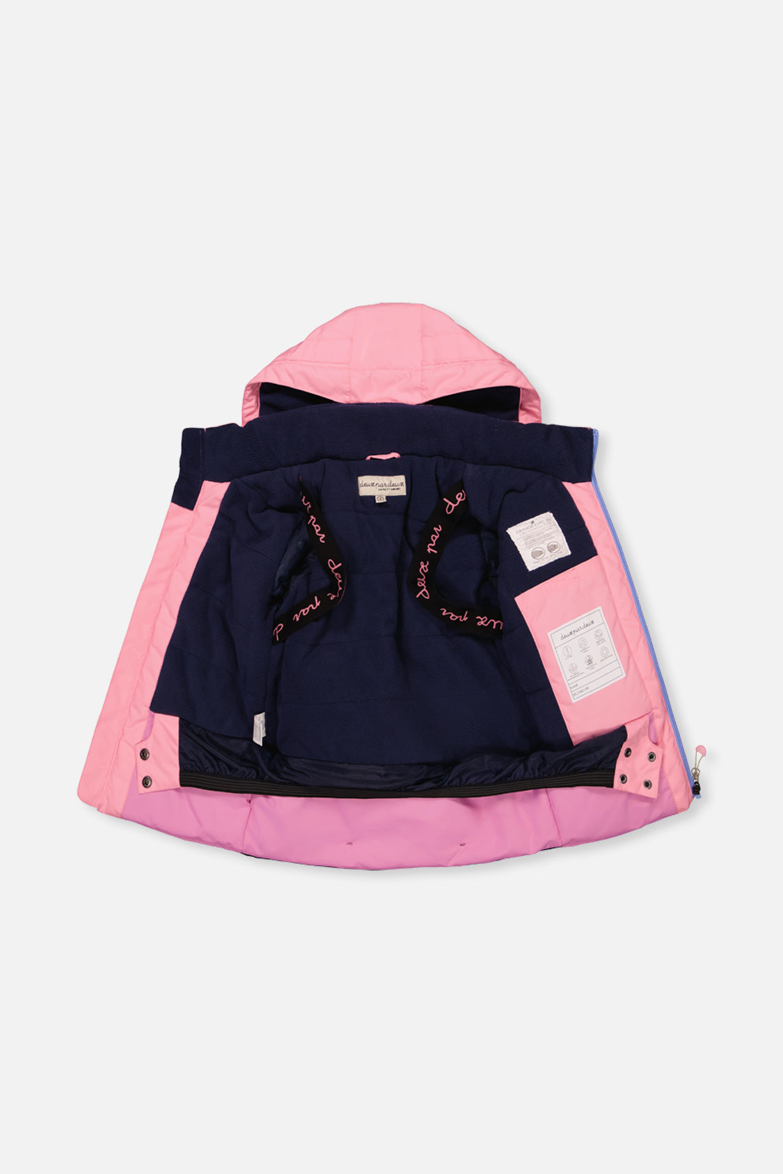 Two Piece Play Snowsuit Pink And Purple Colorblock With Watercolor Floral Print Pants - J10PG84_06240