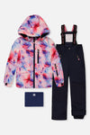 Two Piece Play Snowsuit Mauve Watercolor Floral Print With Navy Pants - J10PG84_1J038