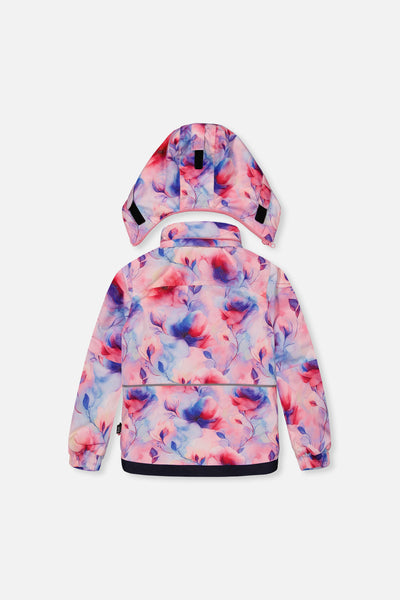 Two Piece Play Snowsuit Mauve Watercolor Floral Print With Navy Pants - J10PG84_1J038