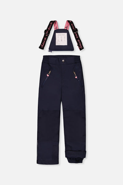 Two Piece Play Snowsuit Mauve Watercolor Floral Print With Navy Pants - J10PG84_1J038