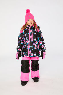 Two Piece Play Snowsuit Black Rose Print With Pink Pants - J10PG85_06990