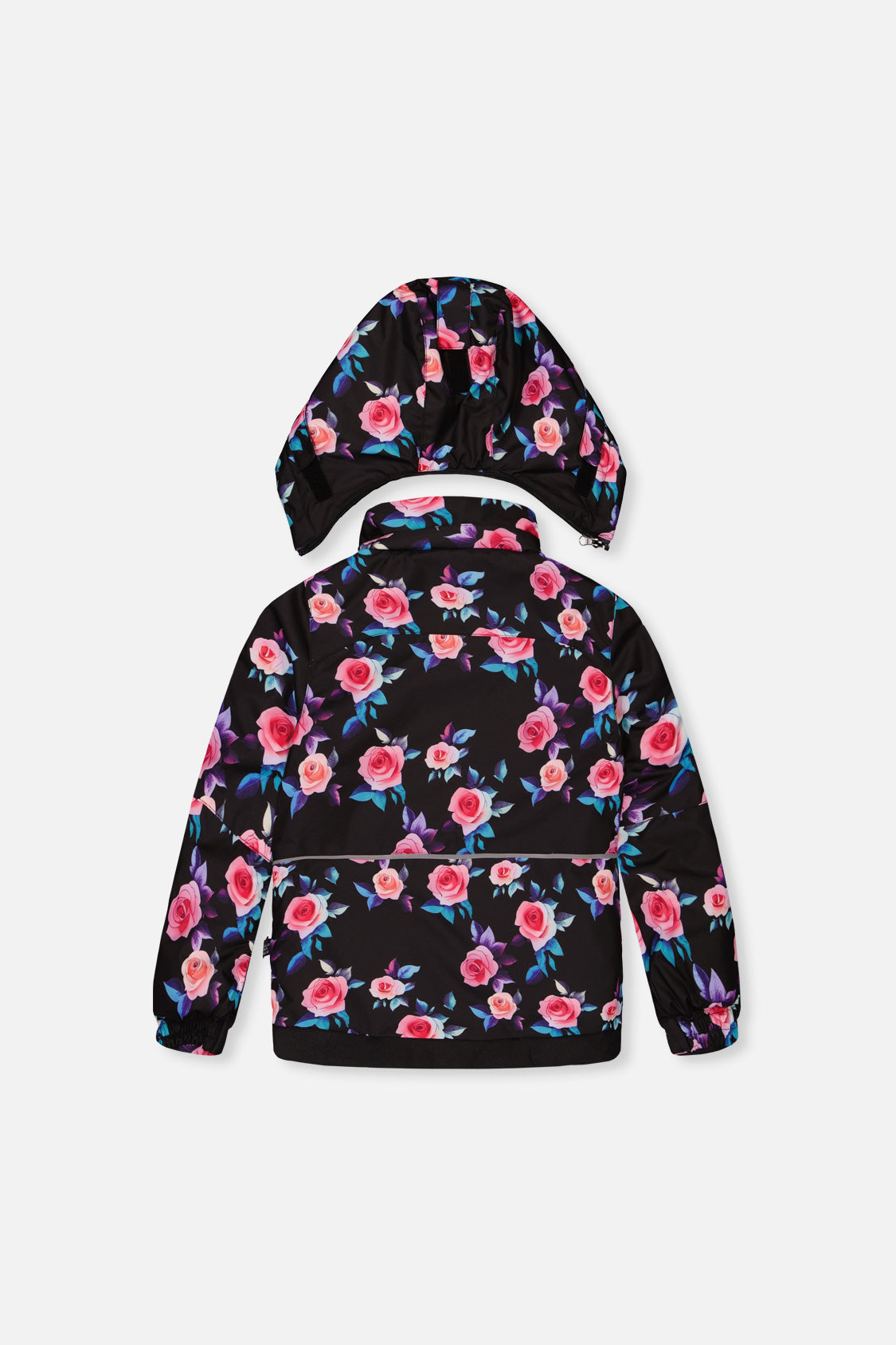 Two Piece Play Snowsuit Black Rose Print With Pink Pants - J10PG85_06990