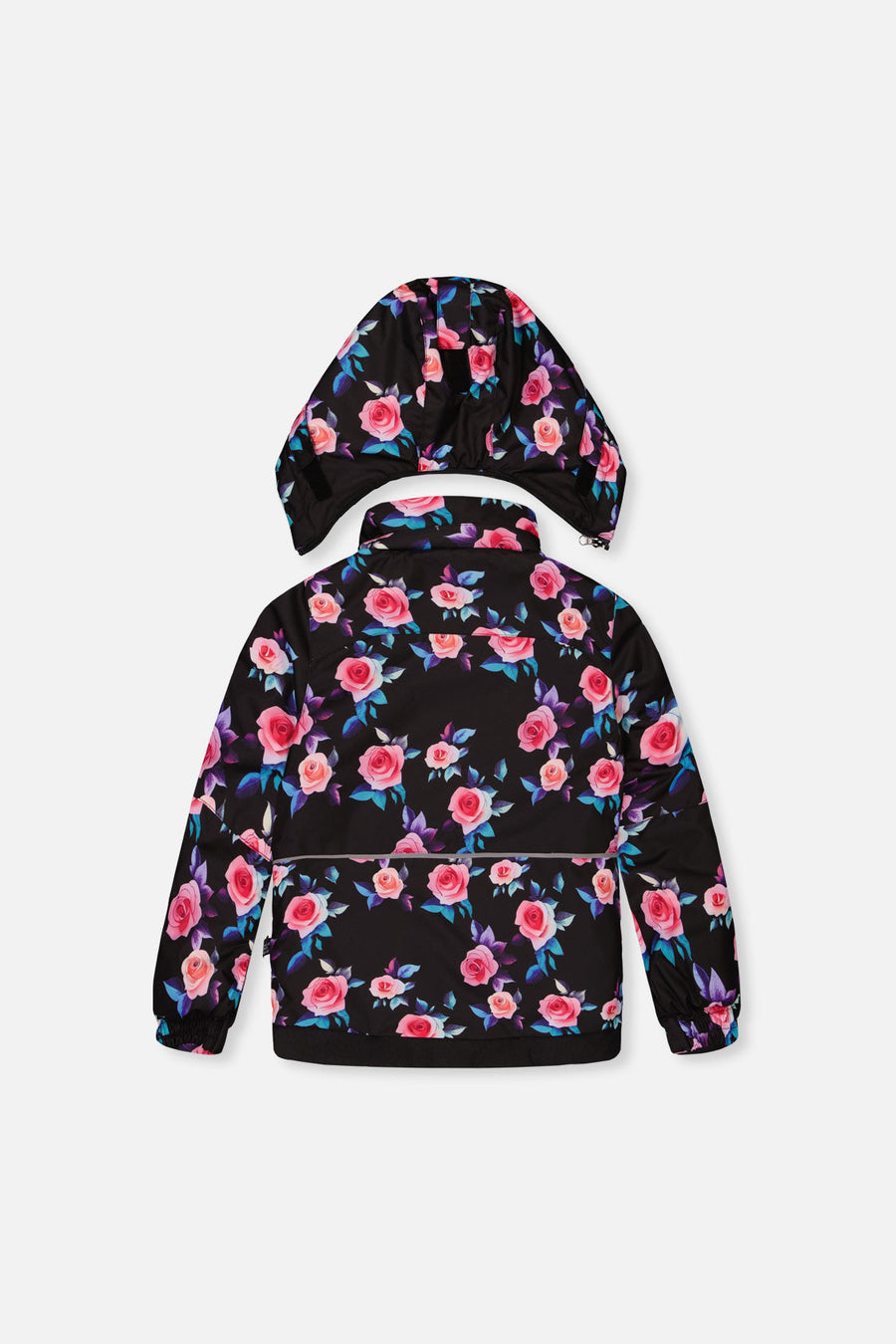 Two Piece Play Snowsuit Black Rose Print With Pink Pants - J10PG85_06990