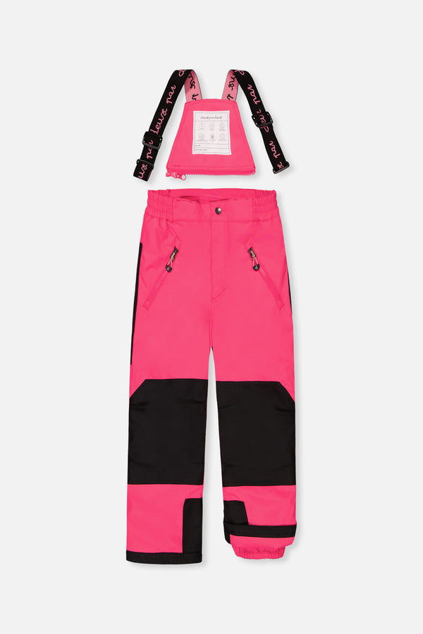 Two Piece Play Snowsuit Black Rose Print With Pink Pants - J10PG85_06990