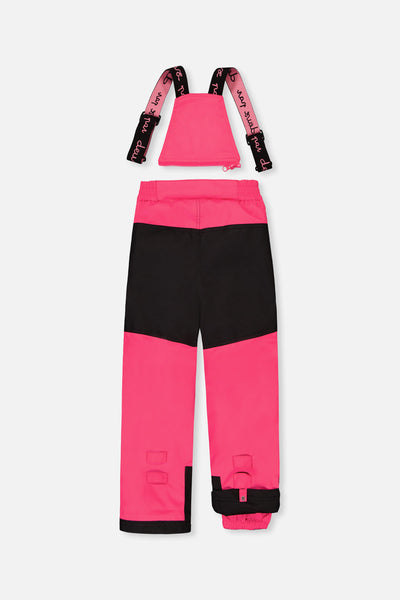 Two Piece Play Snowsuit Black Rose Print With Pink Pants - J10PG85_06990