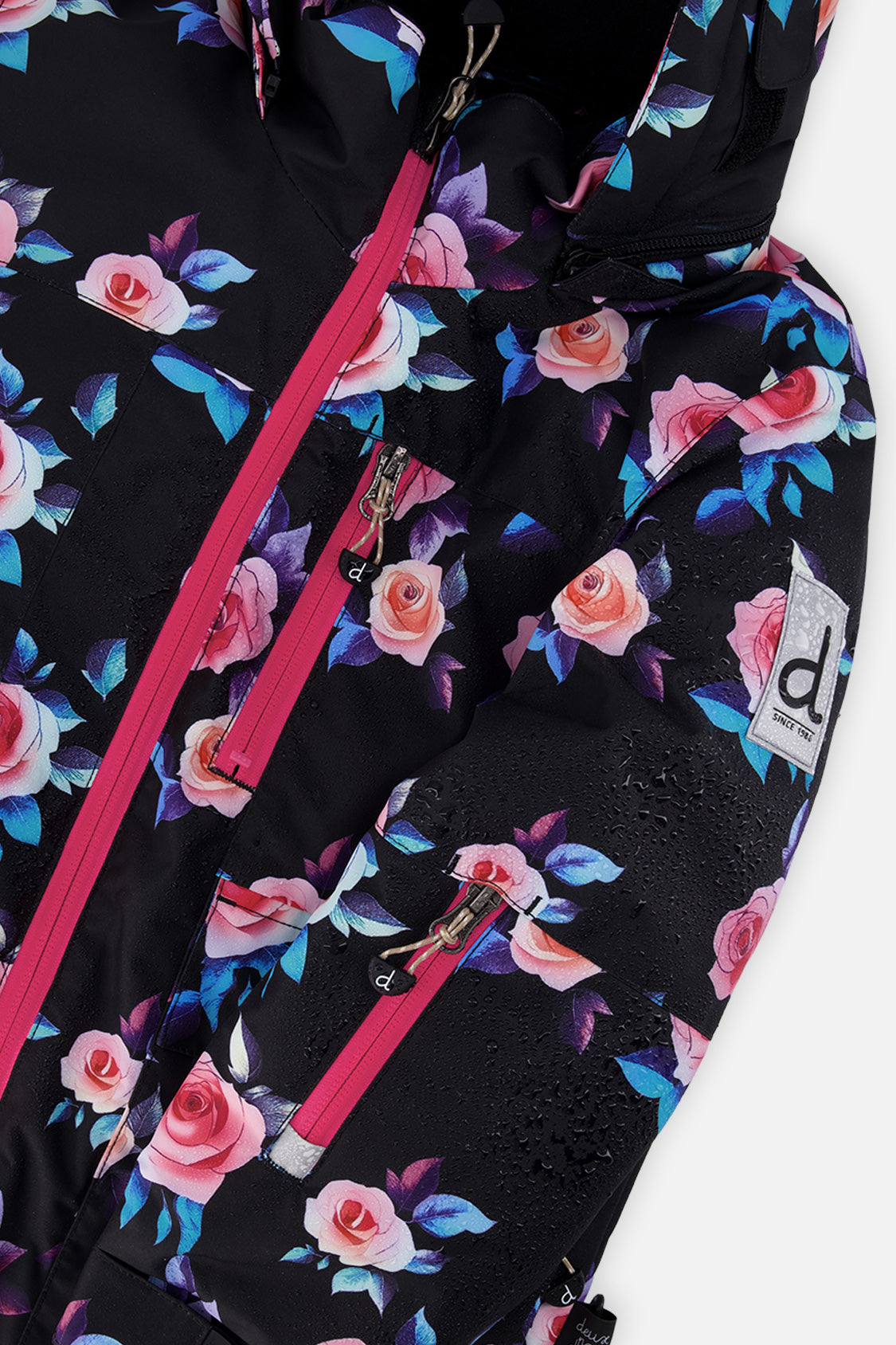 Two Piece Play Snowsuit Black Rose Print With Pink Pants - J10PG85_06990