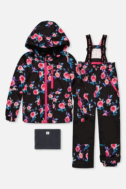 Two Piece Play Snowsuit Black Rose Print - J10PG85_1J025