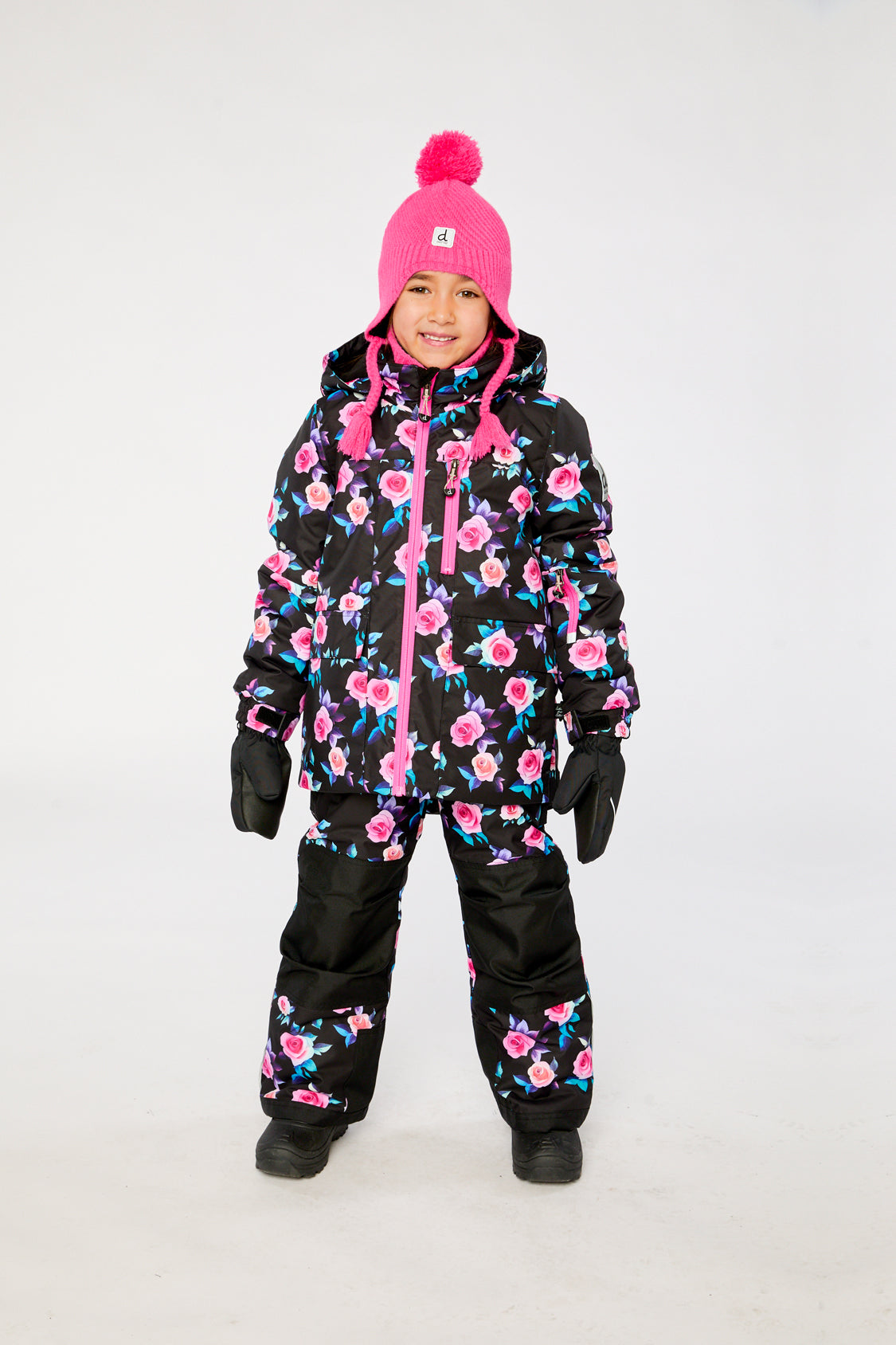 Two Piece Play Snowsuit Black Rose Print - J10PG85_1J025