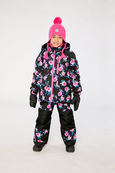 Two Piece Play Snowsuit Black Rose Print - J10PG85_1J025
