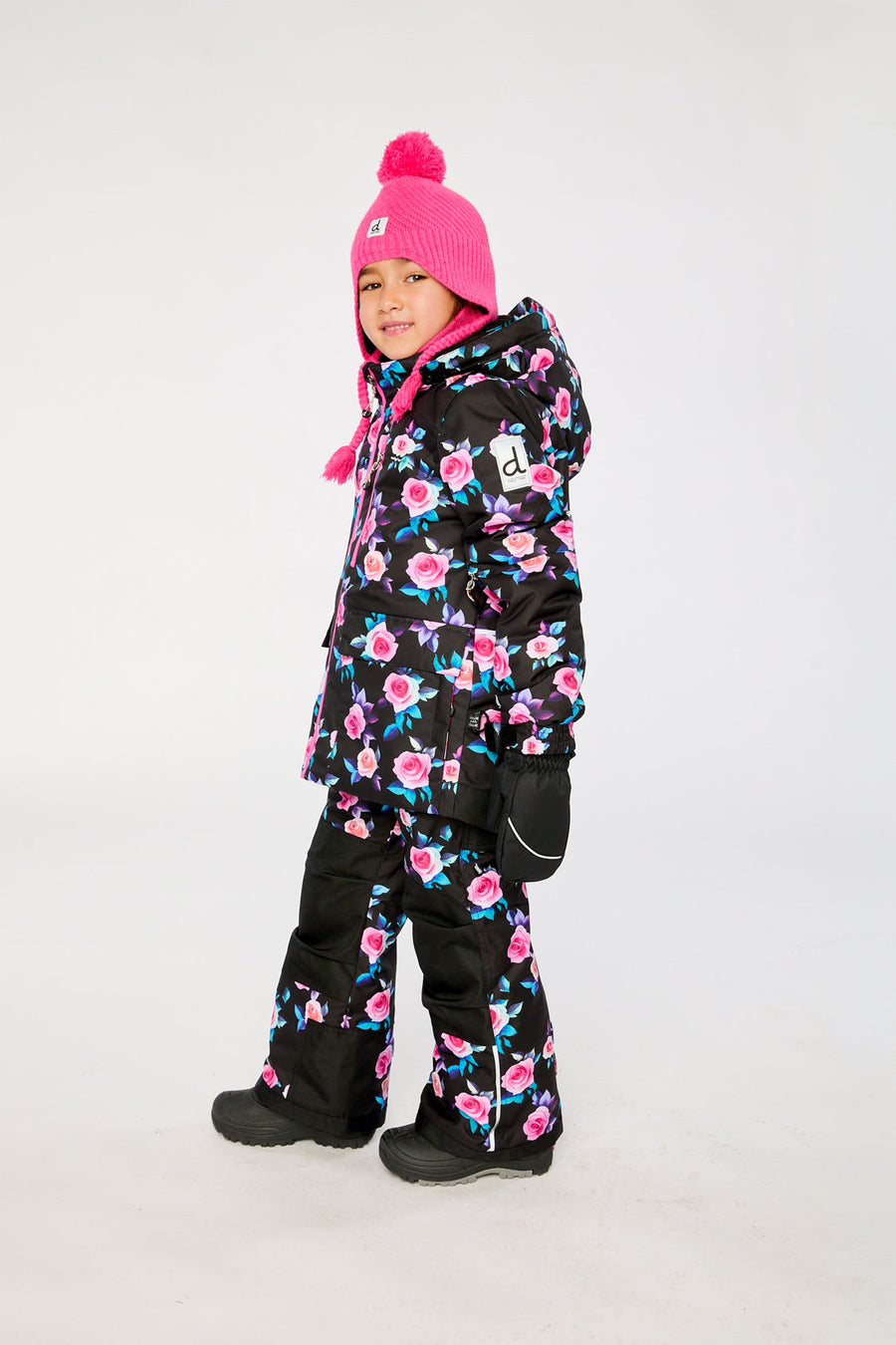 Two Piece Play Snowsuit Black Rose Print - J10PG85_1J025