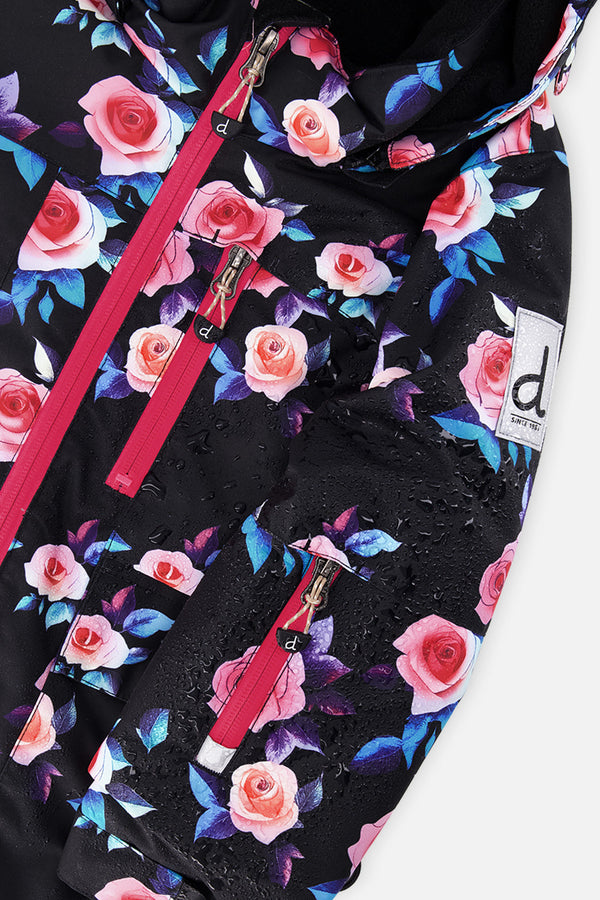 Two Piece Play Snowsuit Black Rose Print - J10PG85_1J025