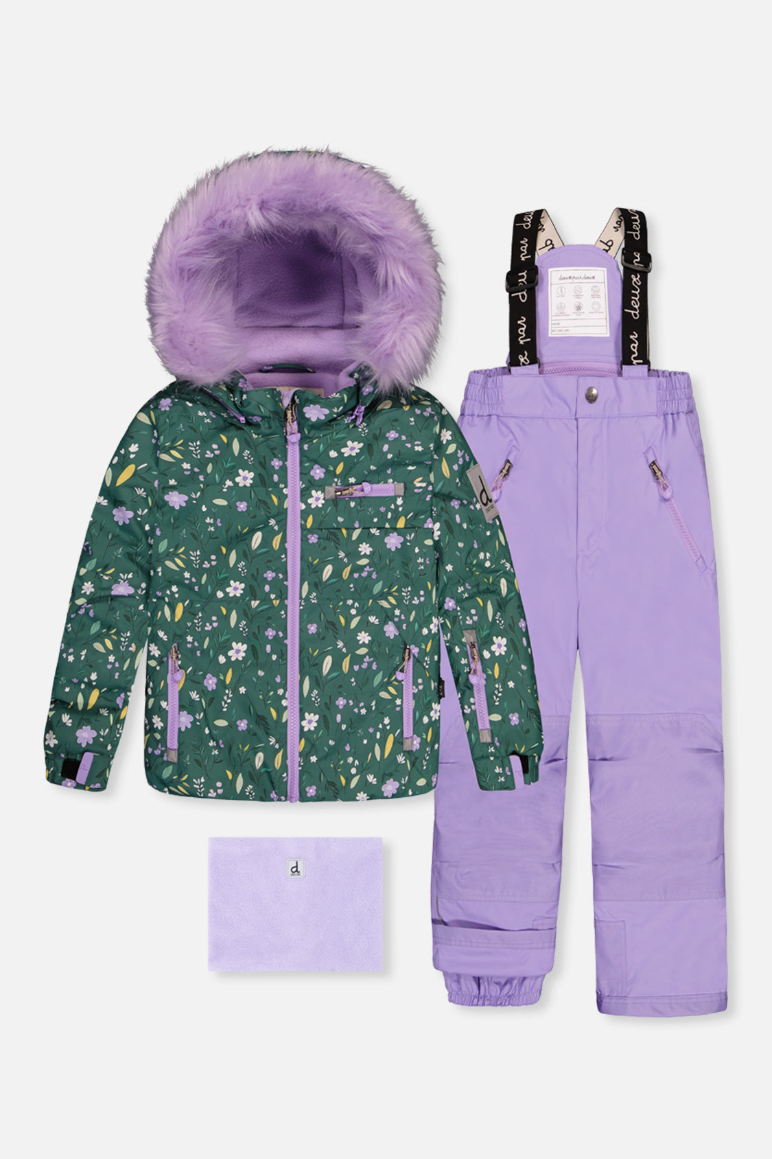 Two Piece Play Snowsuit Green Mini Flower Print - J10PG86_1J019