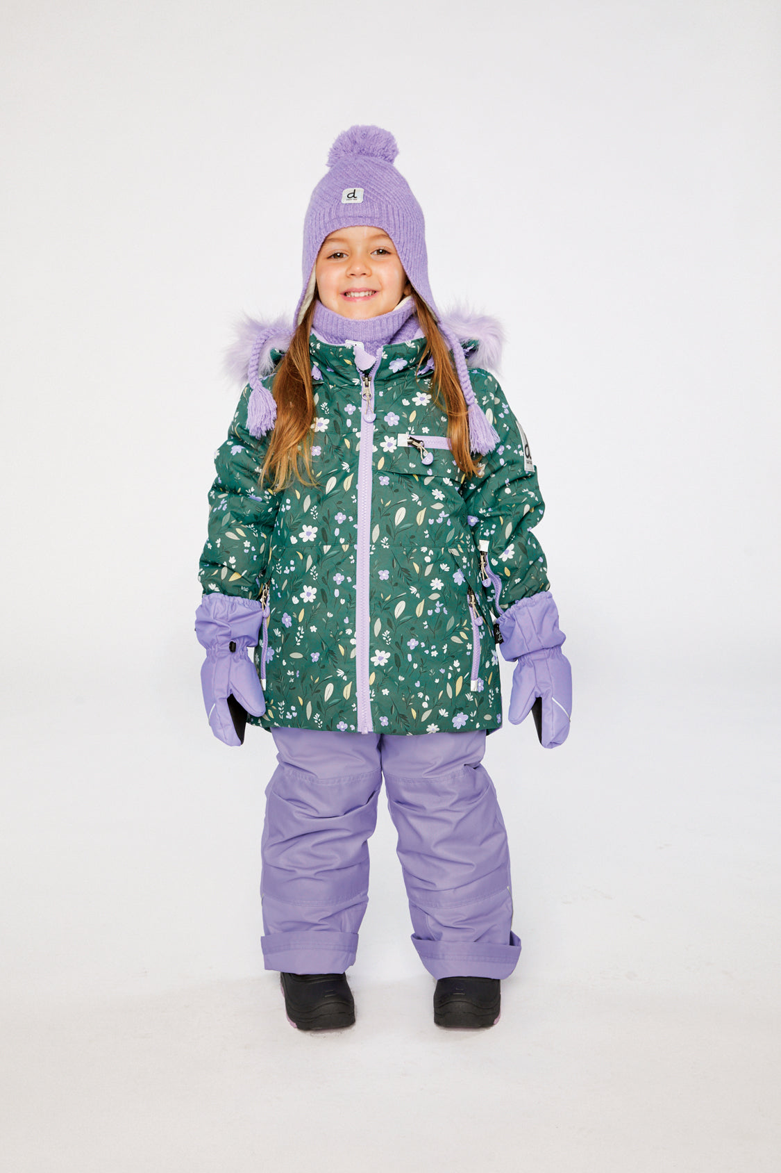 Two Piece Play Snowsuit Green Mini Flower Print - J10PG86_1J019