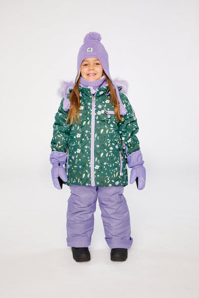 Two Piece Play Snowsuit Green Mini Flower Print - J10PG86_1J019
