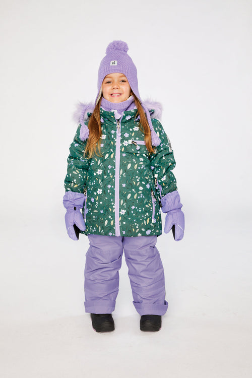 Two Piece Play Snowsuit Green Mini Flower Print - J10PG86_1J019