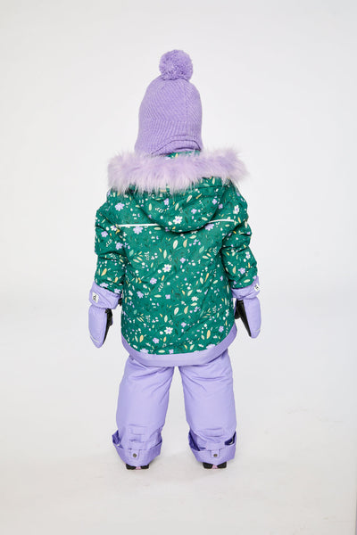 Two Piece Play Snowsuit Green Mini Flower Print - J10PG86_1J019