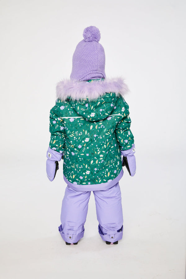 Two Piece Play Snowsuit Green Mini Flower Print - J10PG86_1J019