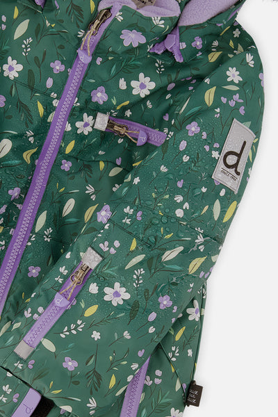 Two Piece Play Snowsuit Green Mini Flower Print - J10PG86_1J019