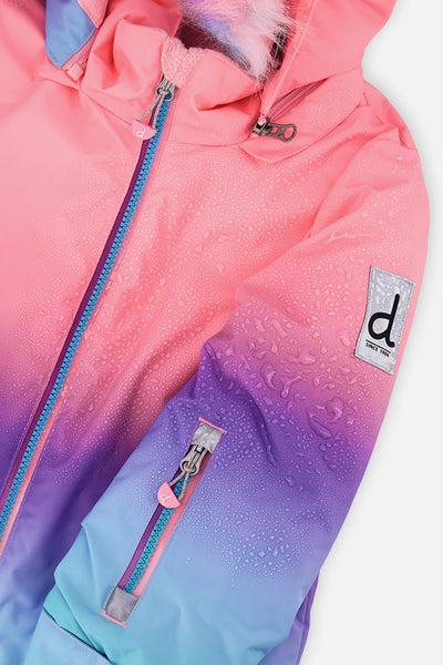 Two Piece Play Snowsuit Pink To Blue Gradient - J10PG87_1J022