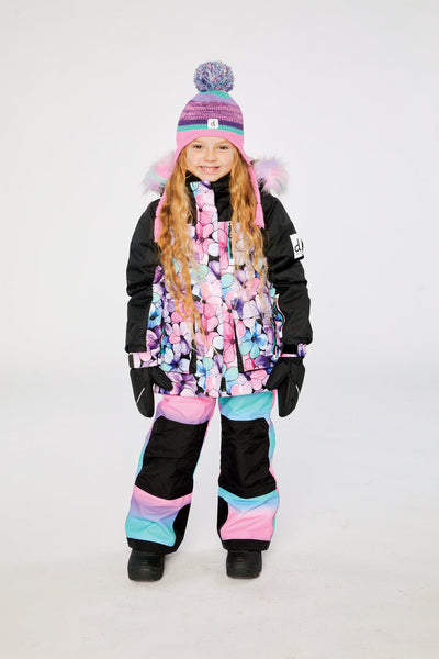 Two Piece Play Snowsuit Purple Floral Print With Gradient Pants - J10PG88_1J021