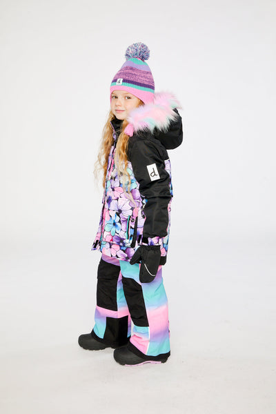 Two Piece Play Snowsuit Purple Floral Print With Gradient Pants - J10PG88_1J021