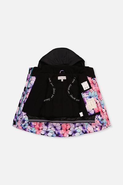 Two Piece Play Snowsuit Purple Floral Print With Gradient Pants - J10PG88_1J021