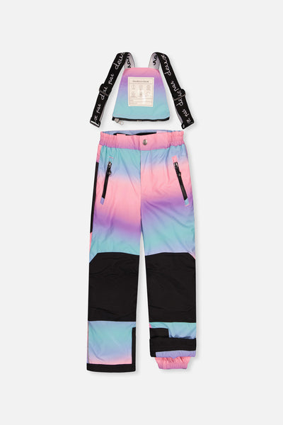 Two Piece Play Snowsuit Purple Floral Print With Gradient Pants - J10PG88_1J021