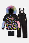 Two Piece Play Snowsuit Black Gummy Bear Print - J10PG88_1J033