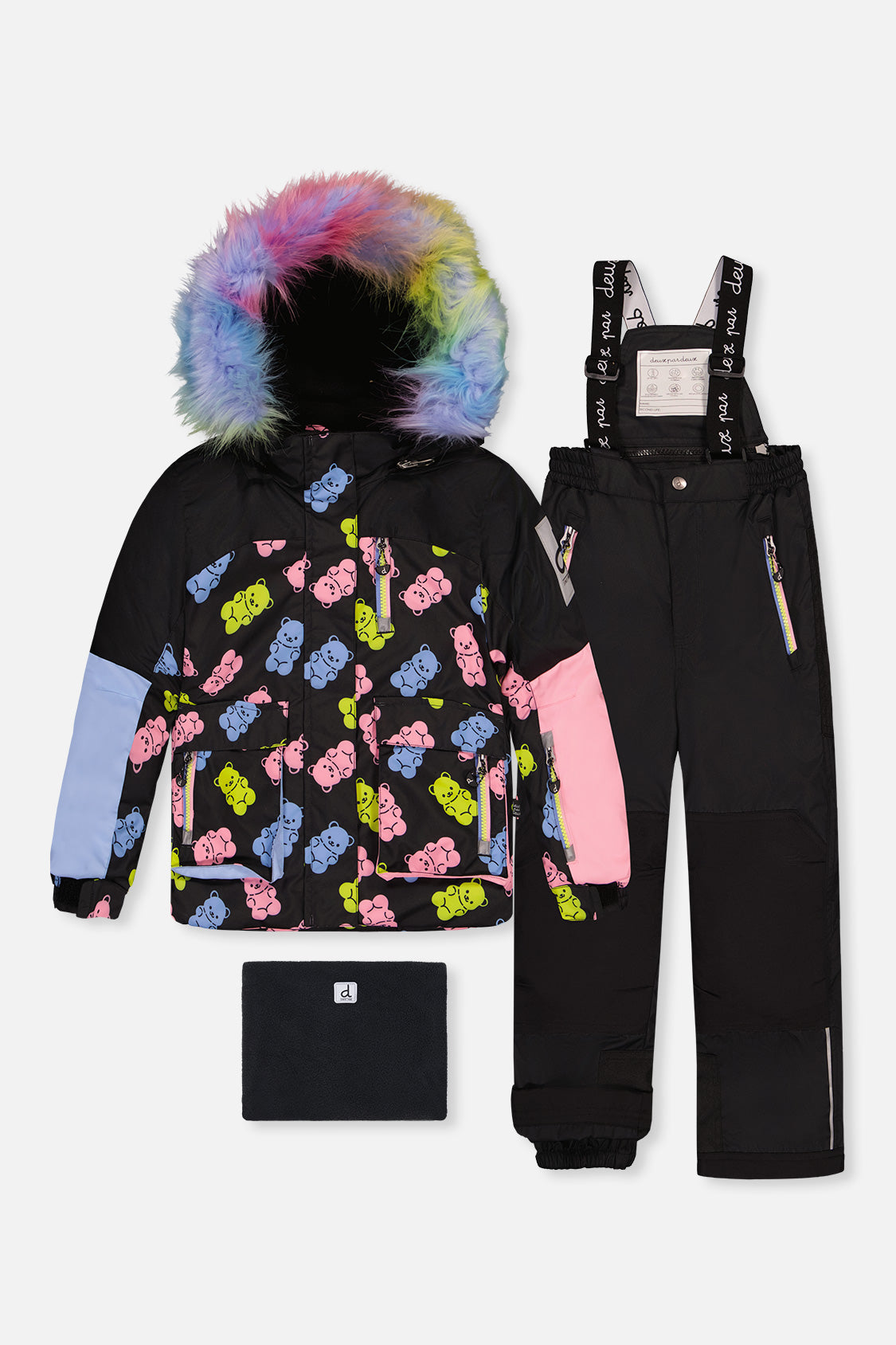 Two Piece Play Snowsuit Black Gummy Bear Print - J10PG88_1J033