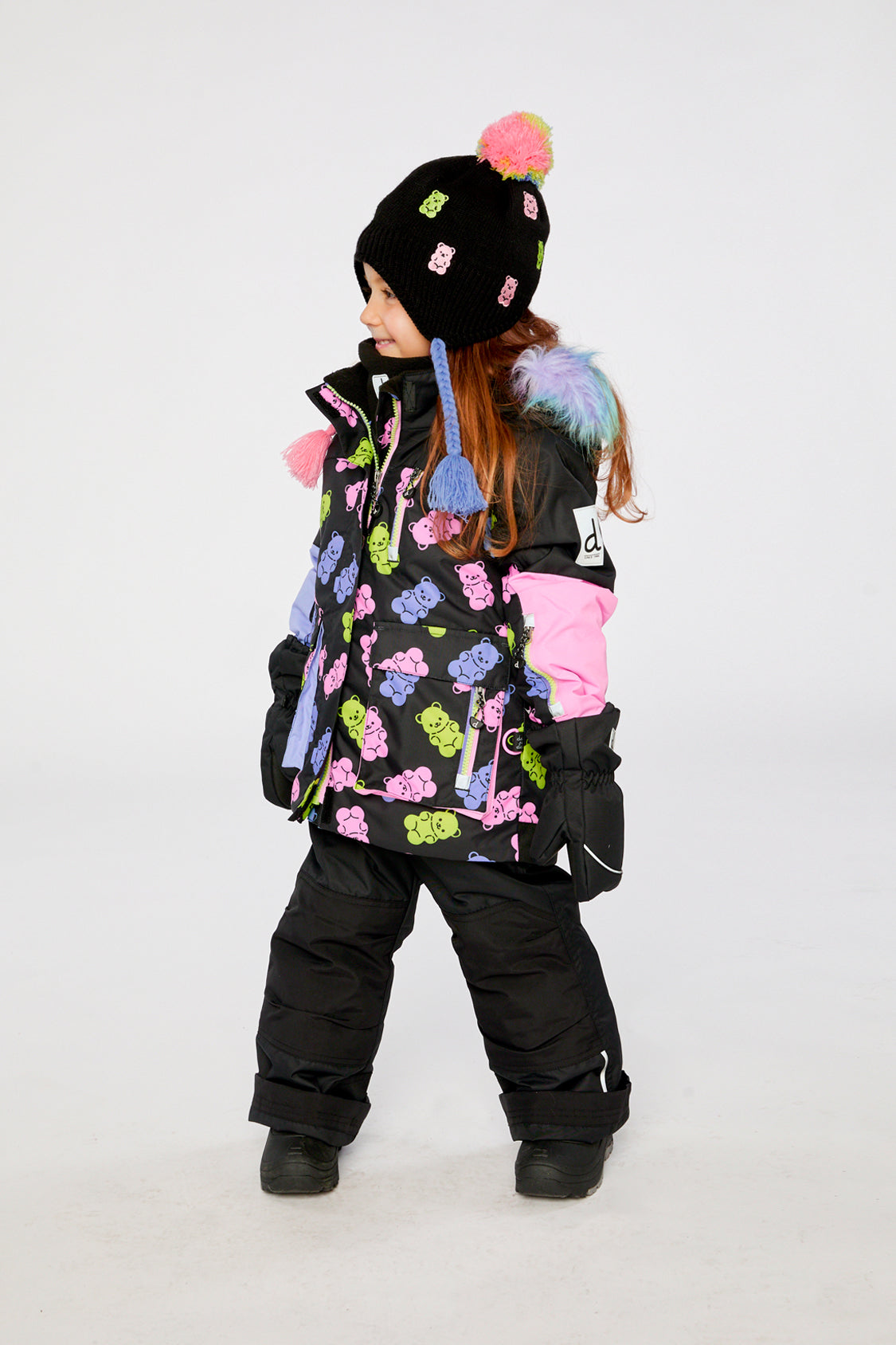 Two Piece Play Snowsuit Black Gummy Bear Print - J10PG88_1J033