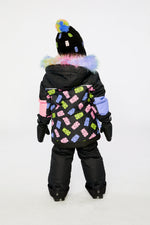 Two Piece Play Snowsuit Black Gummy Bear Print - J10PG88_1J033
