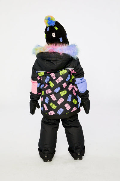 Two Piece Play Snowsuit Black Gummy Bear Print - J10PG88_1J033