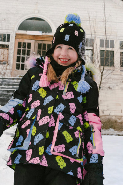 Two Piece Play Snowsuit Black Gummy Bear Print - J10PG88_1J033