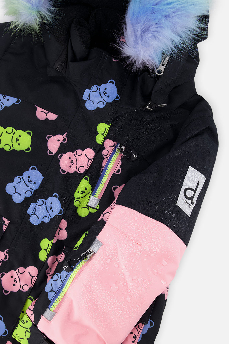 Two Piece Play Snowsuit Black Gummy Bear Print - J10PG88_1J033