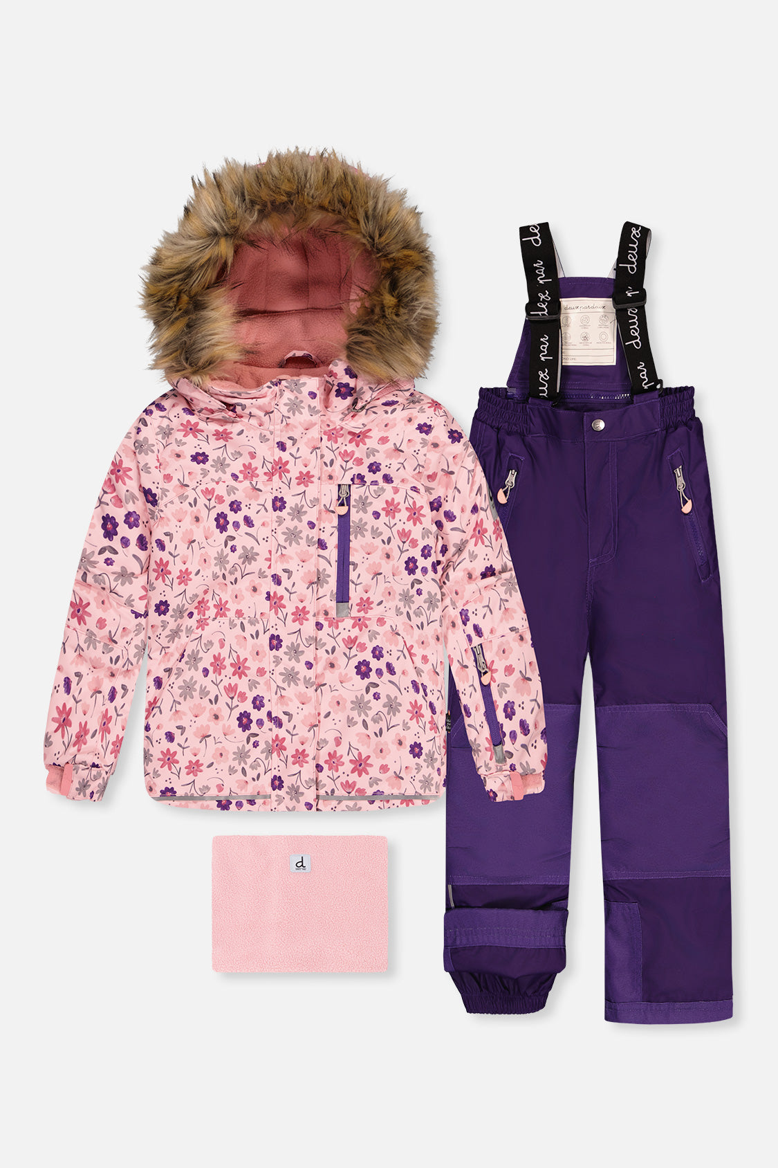Two Piece Play Snowsuit Pink Mini Flower Print - J10PG89_1J020