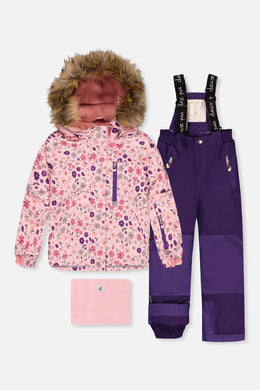 Two Piece Play Snowsuit Pink Mini Flower Print - J10PG89_1J020
