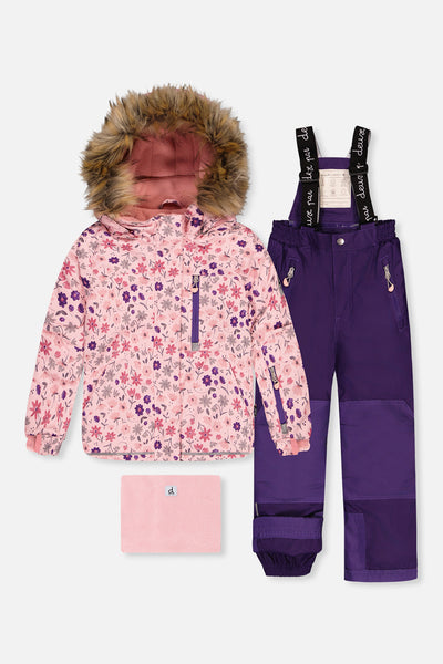 Two Piece Play Snowsuit Pink Mini Flower Print - J10PG89_1J020