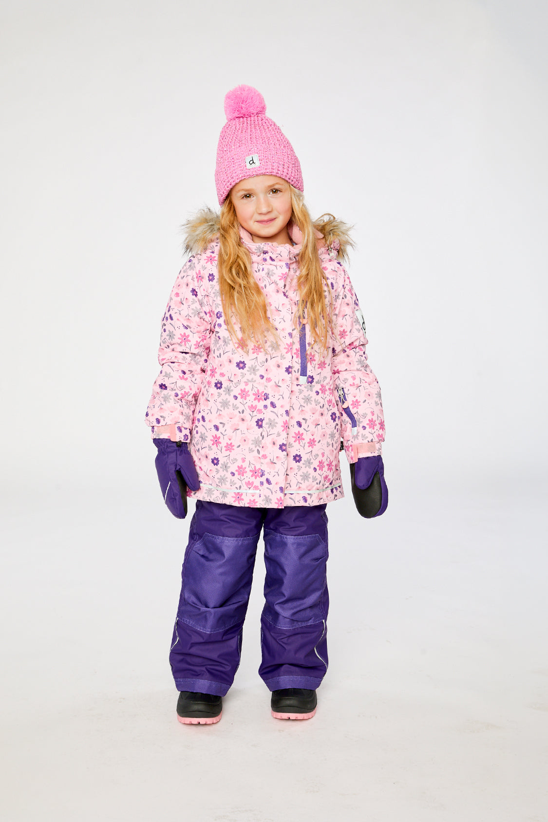 Two Piece Play Snowsuit Pink Mini Flower Print - J10PG89_1J020