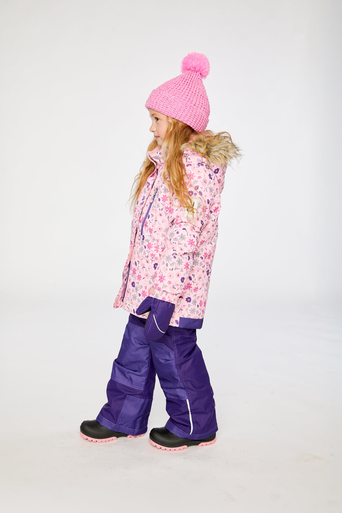 Two Piece Play Snowsuit Pink Mini Flower Print - J10PG89_1J020