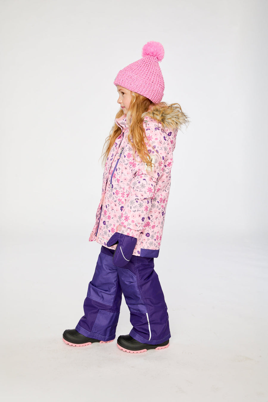 Two Piece Play Snowsuit Pink Mini Flower Print - J10PG89_1J020
