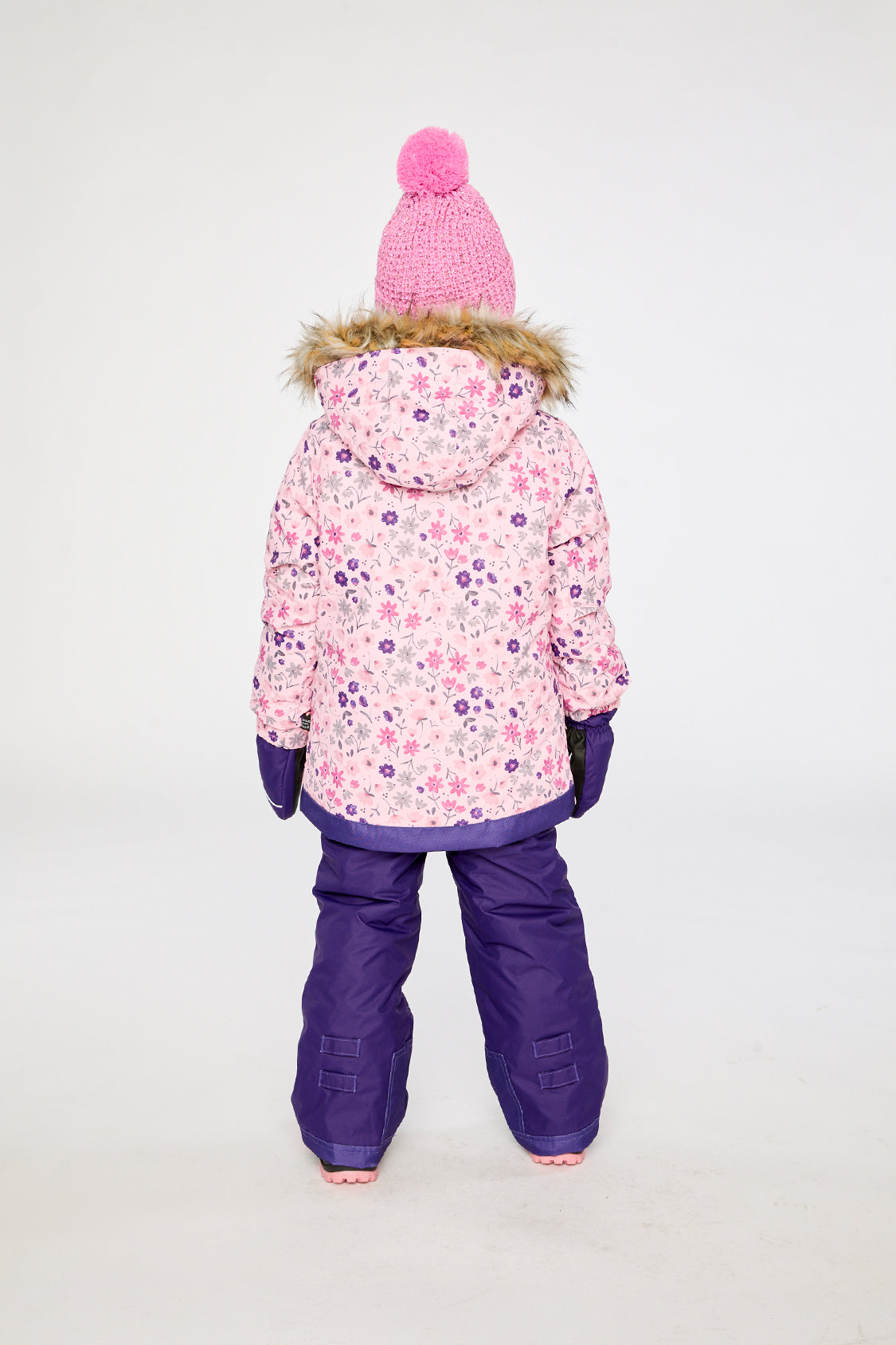 Two Piece Play Snowsuit Pink Mini Flower Print - J10PG89_1J020