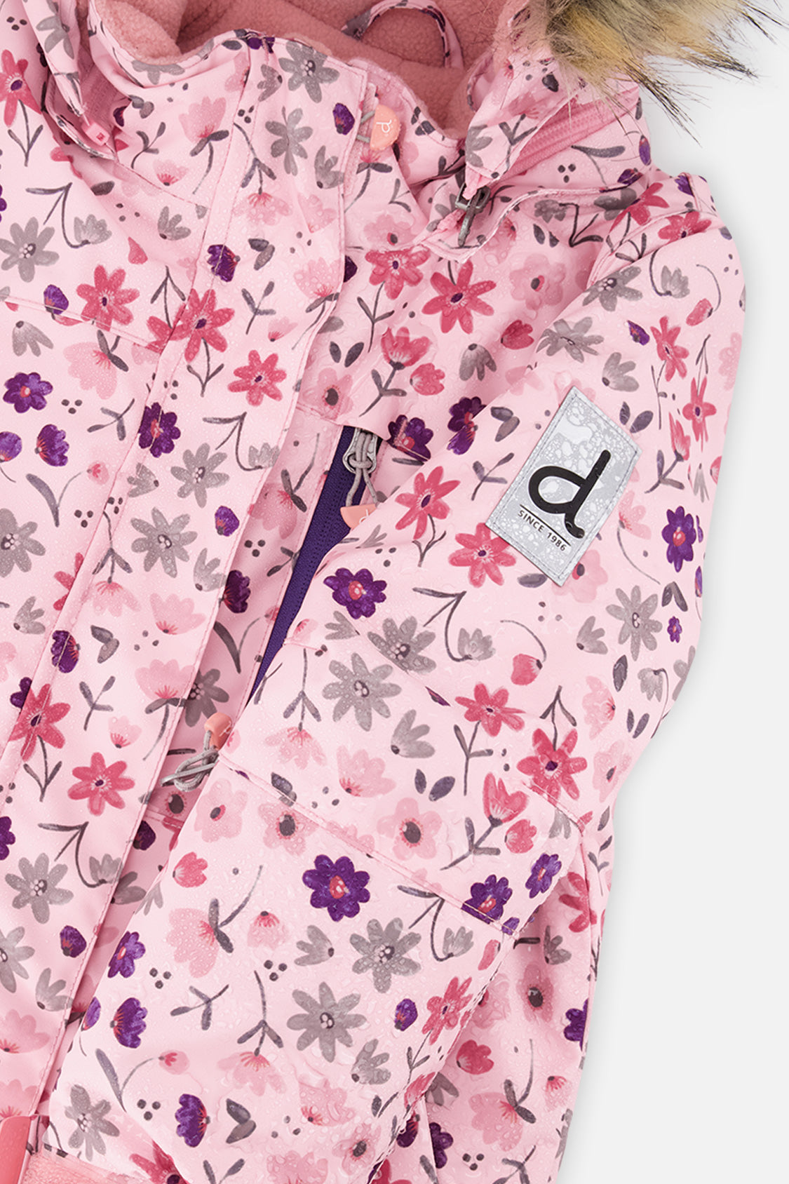 Two Piece Play Snowsuit Pink Mini Flower Print - J10PG89_1J020