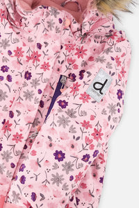 Two Piece Play Snowsuit Pink Mini Flower Print - J10PG89_1J020