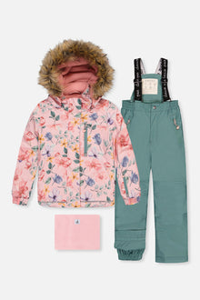 Two Piece Play Snowsuit Pink Vintage Floral Print - J10PG90_1J037