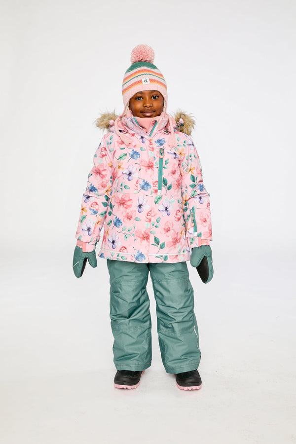 Two Piece Play Snowsuit Pink Vintage Floral Print - J10PG90_1J037