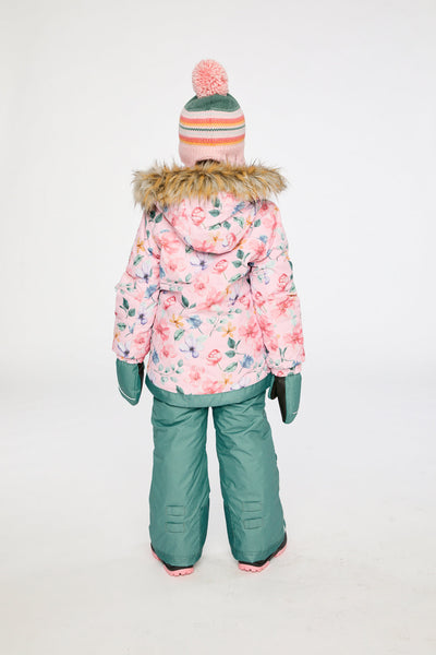Two Piece Play Snowsuit Pink Vintage Floral Print - J10PG90_1J037
