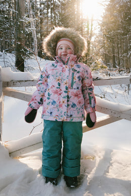 Two Piece Play Snowsuit Pink Vintage Floral Print - J10PG90_1J037