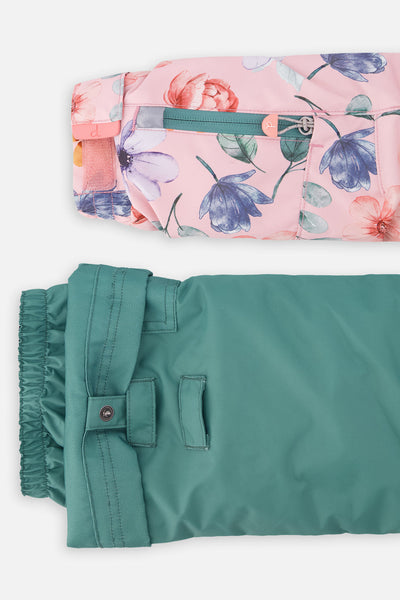 Two Piece Play Snowsuit Pink Vintage Floral Print - J10PG90_1J037