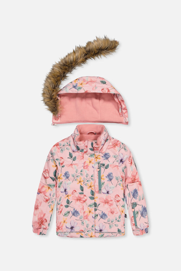 Two Piece Play Snowsuit Pink Vintage Floral Print - J10PG90_1J037