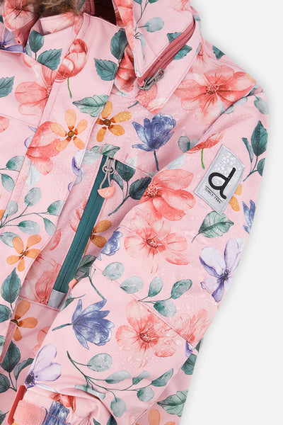 Two Piece Play Snowsuit Pink Vintage Floral Print - J10PG90_1J037